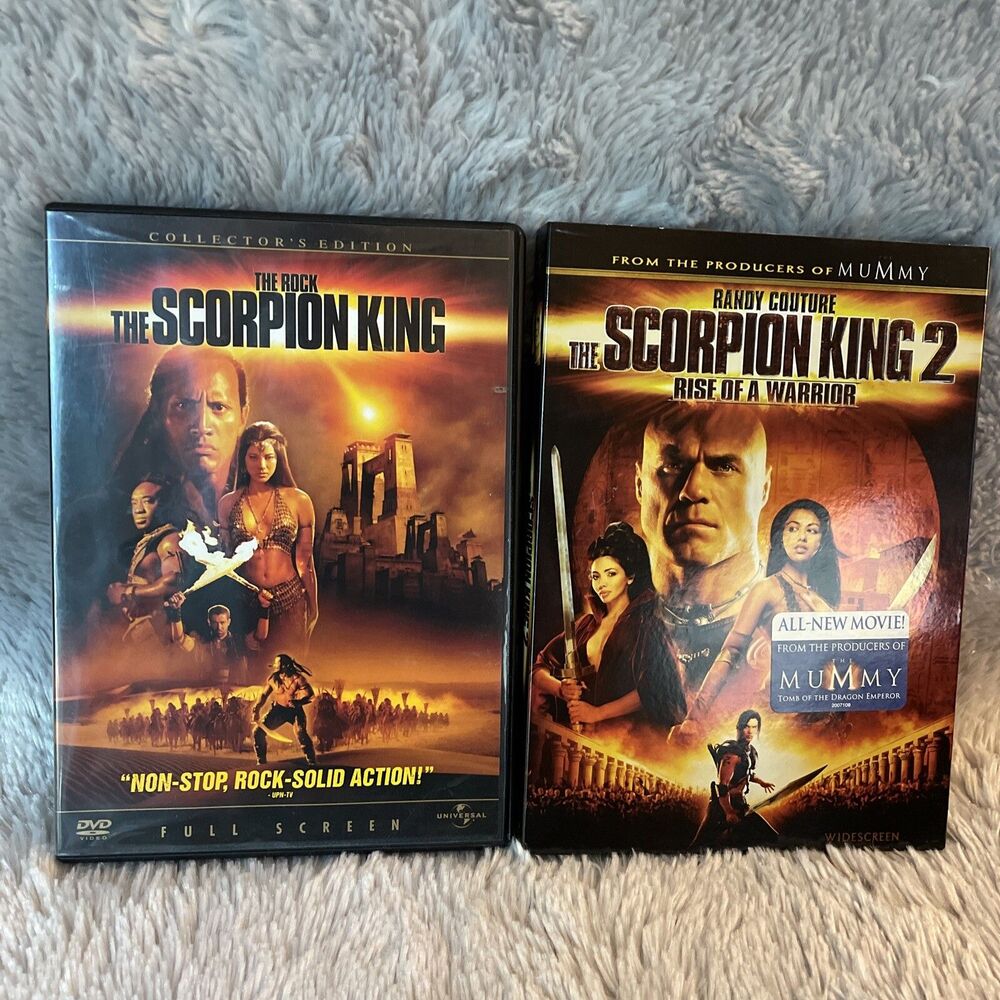Scorpion King 1 2 DVD Lot Bundle Rise of a Warrior Dwayne The Rock Johnson